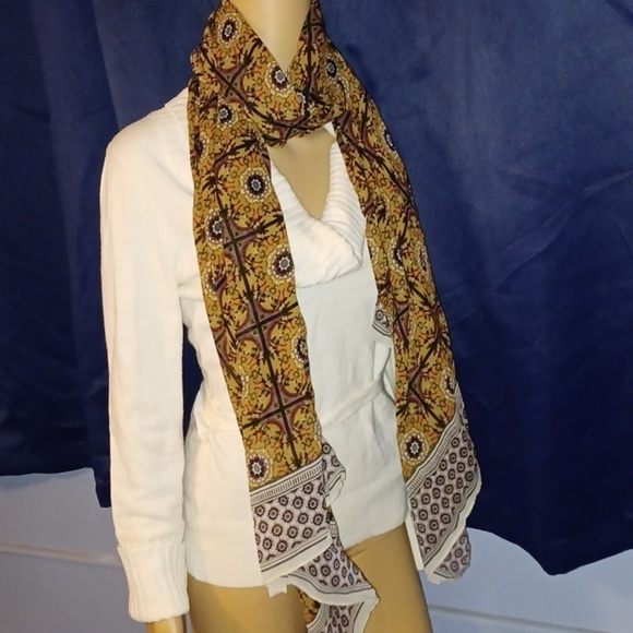 The Limited Accessories - Long Beautiful Brown, Black, White &  Red Scarf/Wrap
